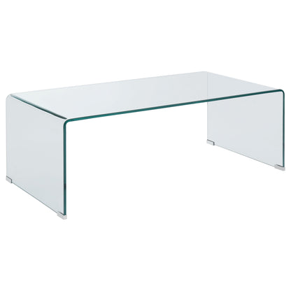 Edna Rectangular Tempered Bent Glass Coffee Table ClearClear