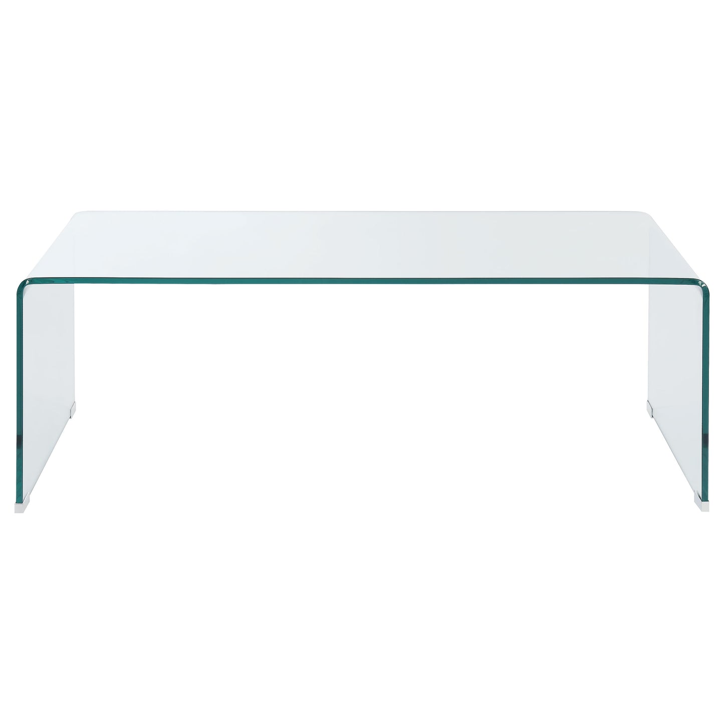 edna rectangular tempered bent glass coffee table clearclear