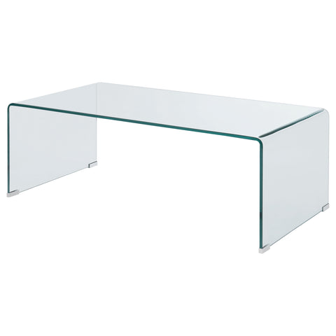 Edna Rectangular Tempered Bent Glass Coffee Table ClearClear