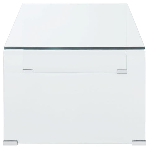 Edna Rectangular Tempered Bent Glass Coffee Table ClearClear