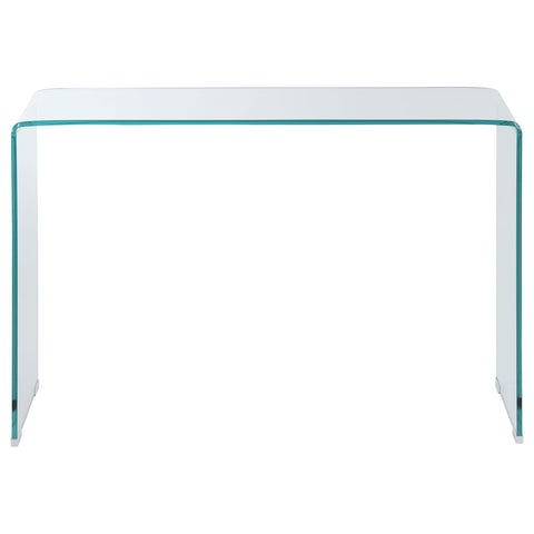 Edna Tempered Bent Glass Entryway Console Table ClearClear