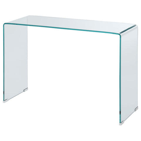 Edna Tempered Bent Glass Entryway Console Table ClearClear