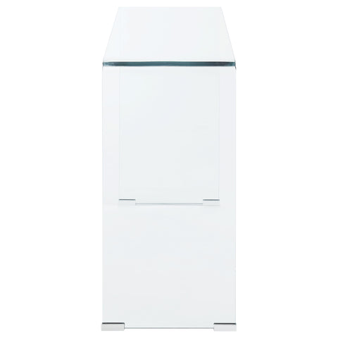 Edna Tempered Bent Glass Entryway Console Table ClearClear