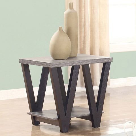 Nieta Engineered Wood End Table Antique Grey and BlackGrey