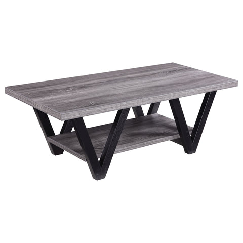 Nieta Engineered Wood Coffee Table Antique Grey and BlackGrey
