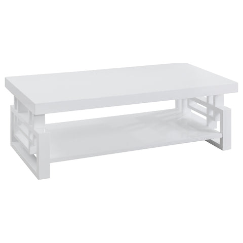 Zahavah Rectangular Coffee Table White High GlossWhite High Gloss