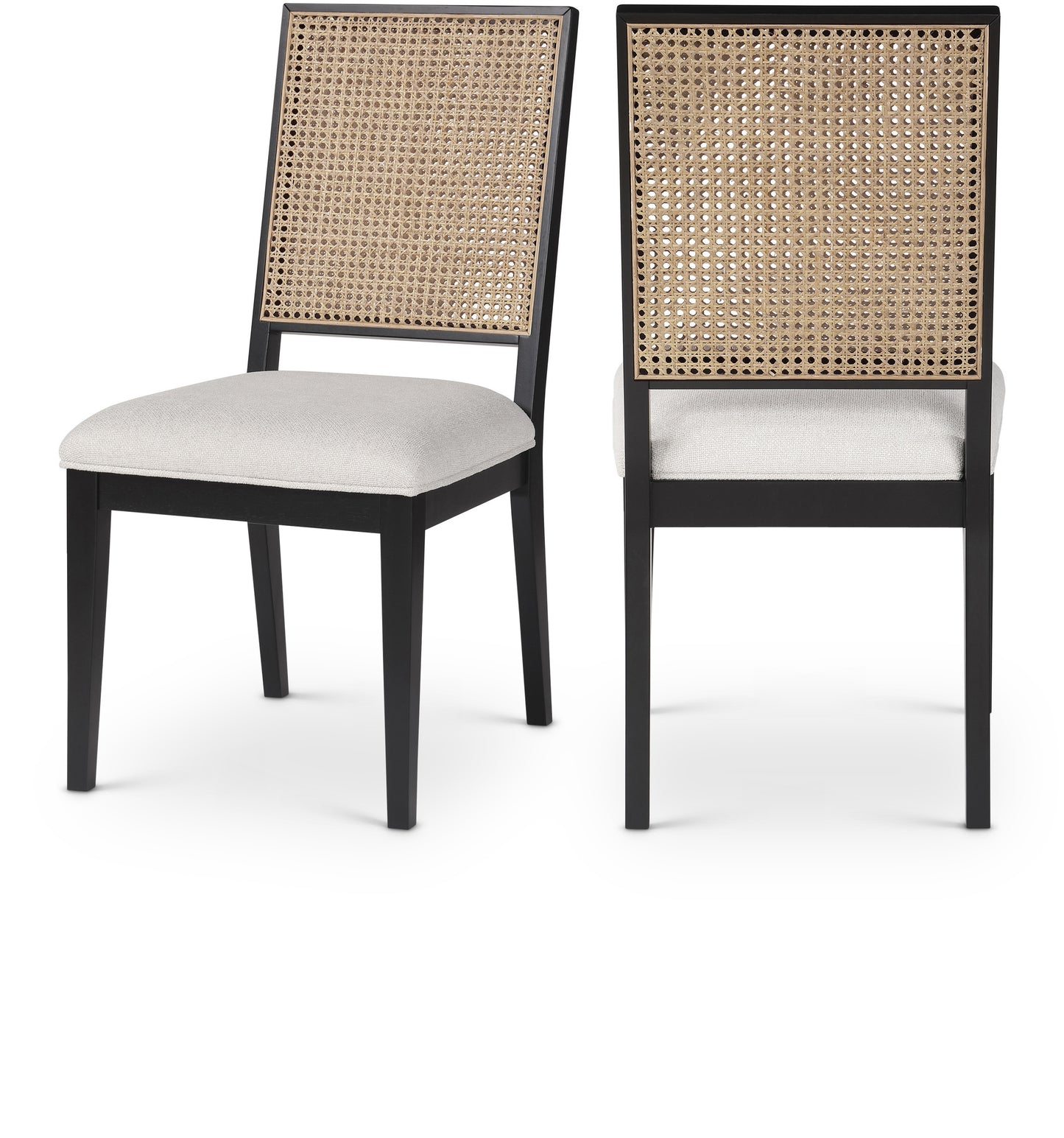 lucky cream linen textured fabric dining chair