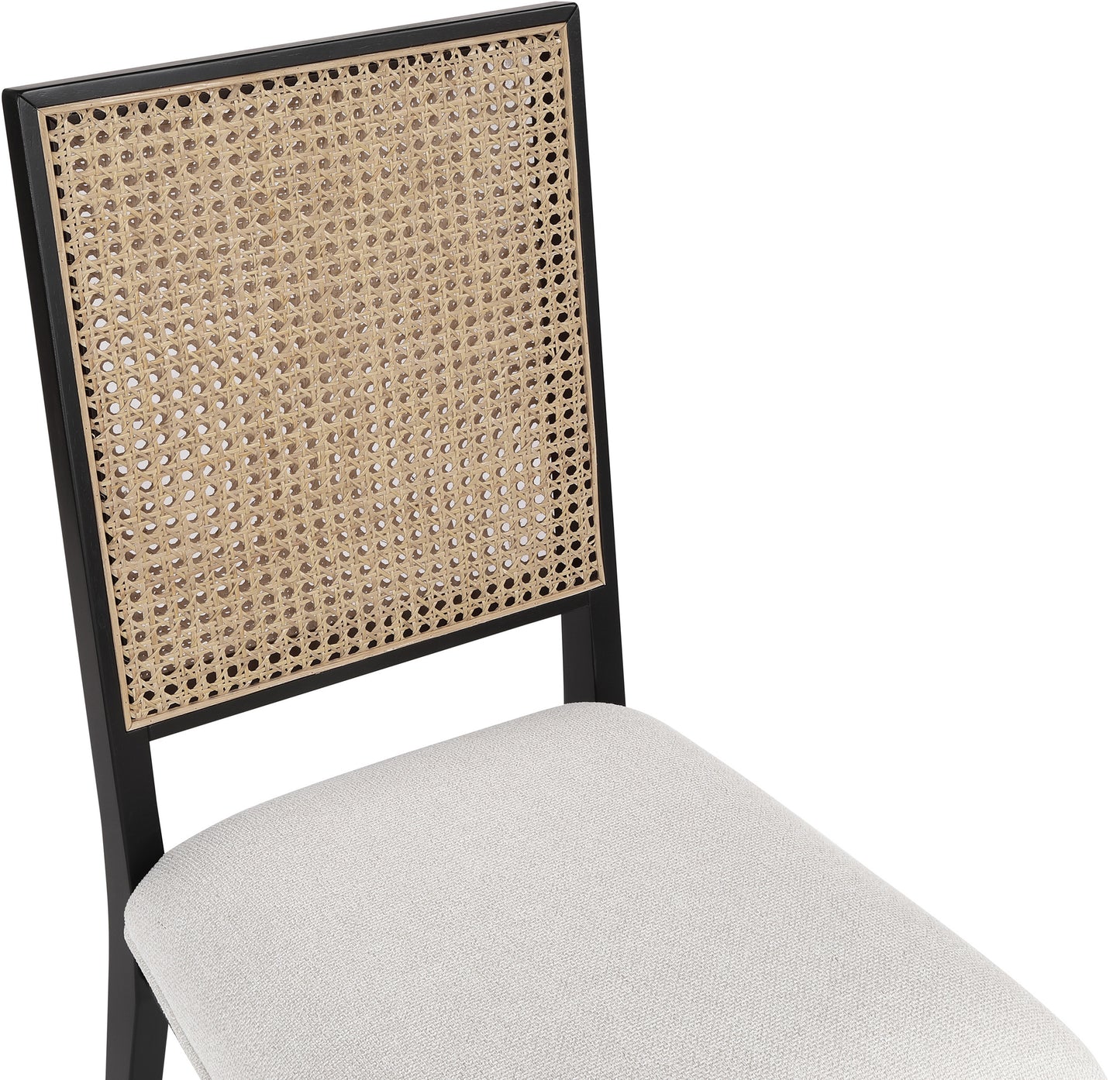 lucky cream linen textured fabric dining chair