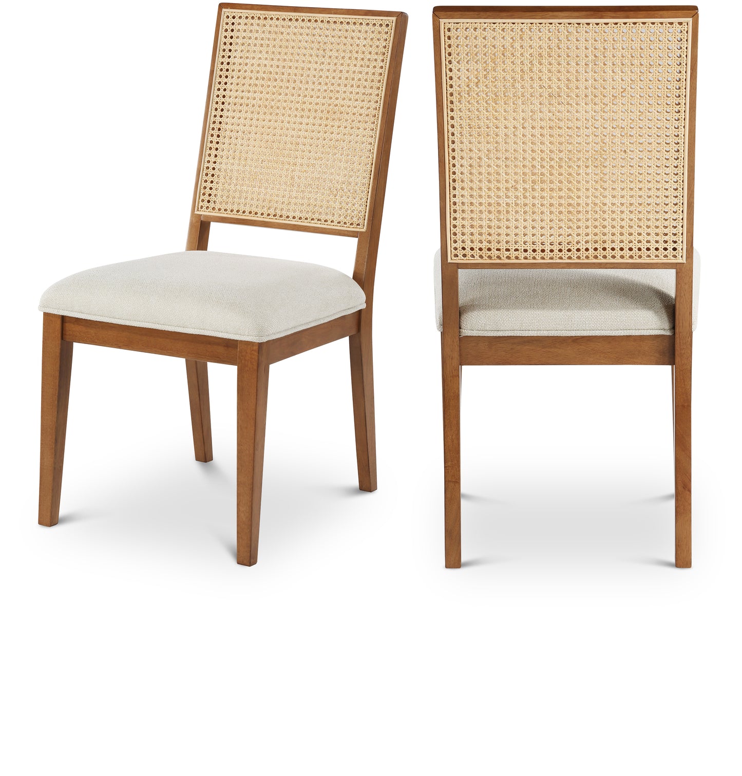 lucky cream linen textured fabric dining chair