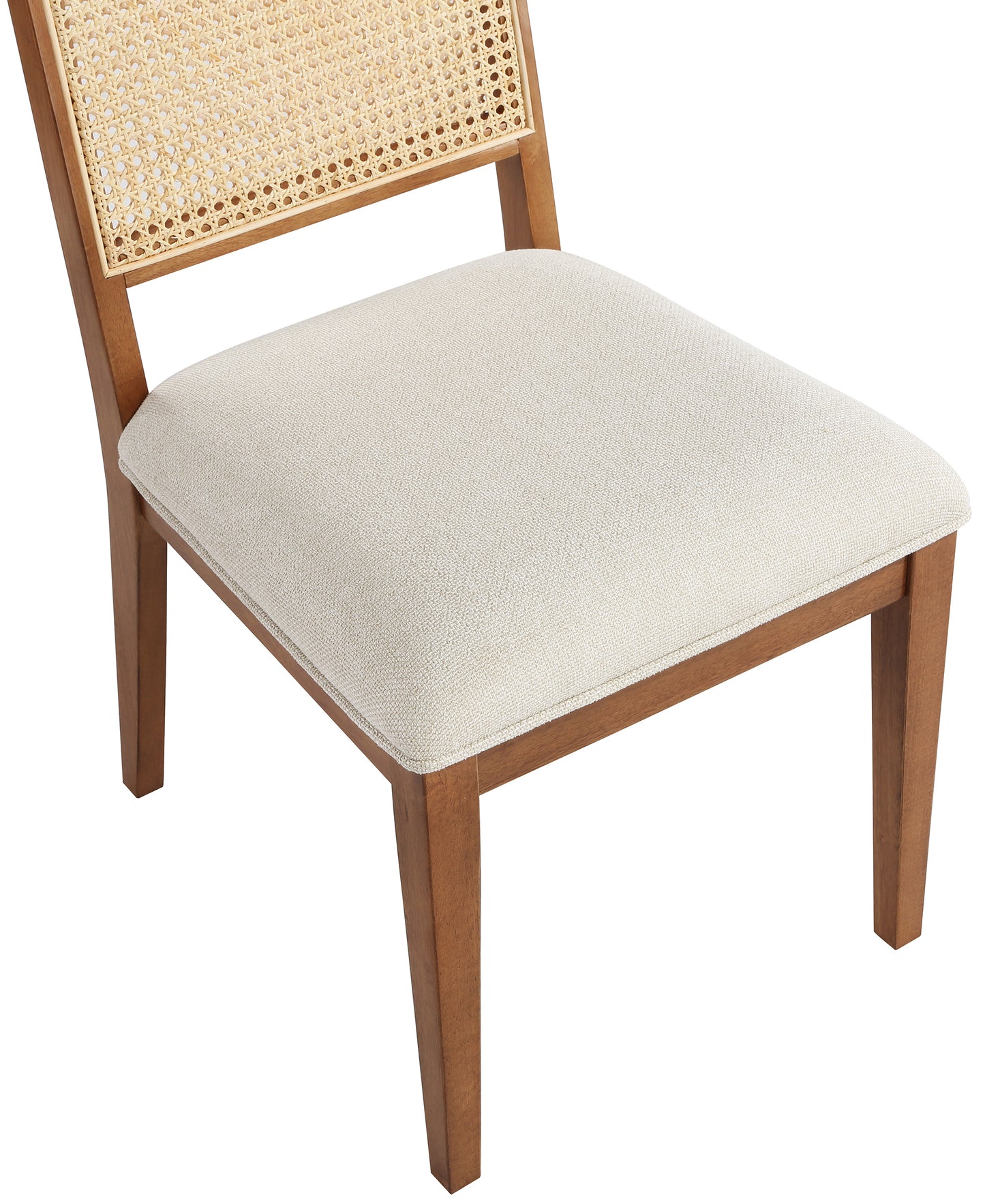 cleo cream linen textured fabric dining chair c