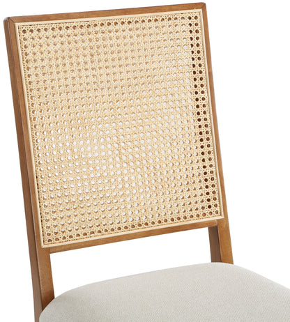 Cleo Cream Linen Textured Fabric Dining Chair C