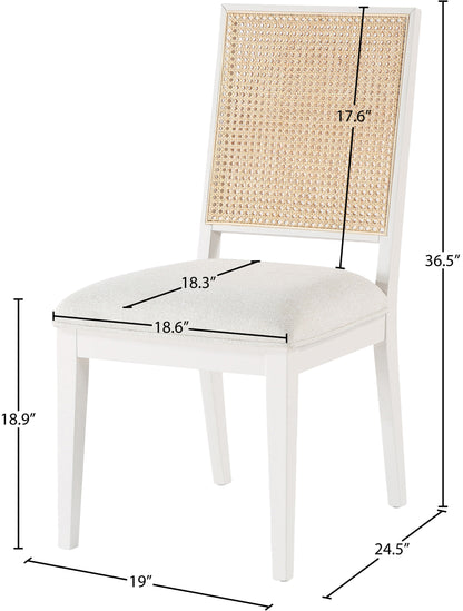 Cleo Cream Linen Textured Fabric Dining Chair C