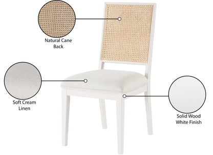 Cleo Cream Linen Textured Fabric Dining Chair C