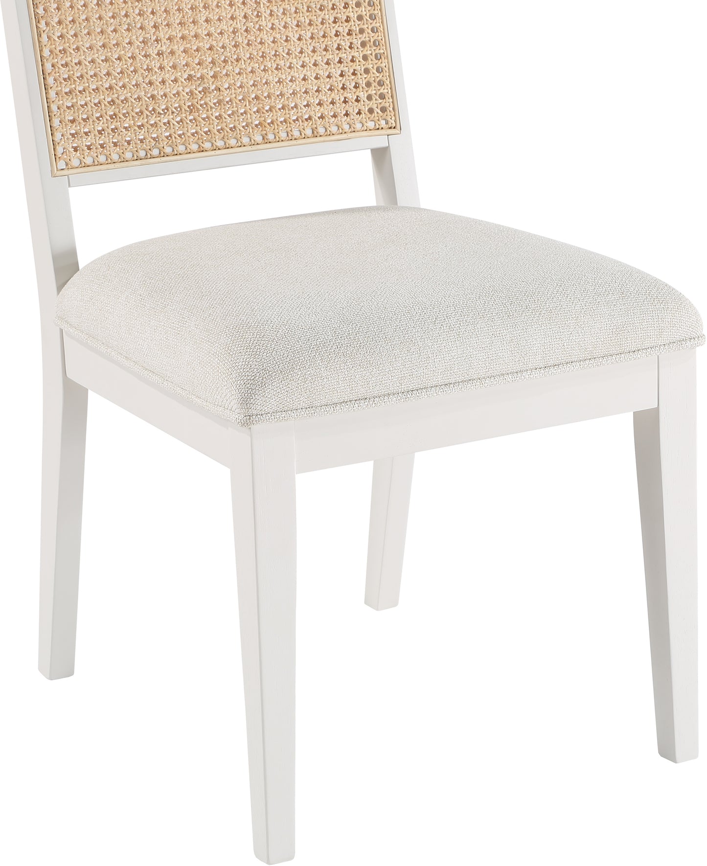 cleo cream linen textured fabric dining chair c