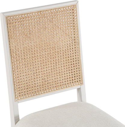 Cleo Cream Linen Textured Fabric Dining Chair C