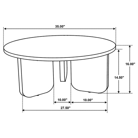 Westpark 3-piece Round Marble Top Coffee Table Set Brown