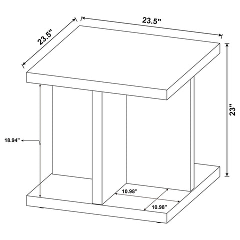 Tavin Square Engineered Wood End Side Table Mango