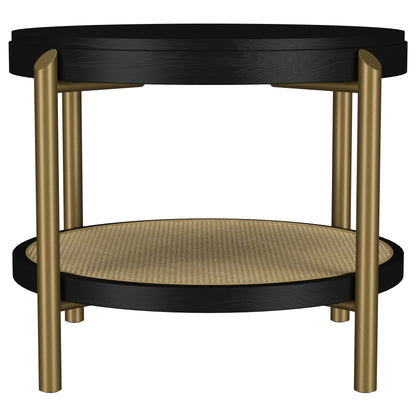 Linnea 3-piece Round Coffee and End Table Set Black