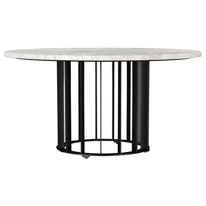 Tenya 3-piece Round Marble Coffee and End Table Set Black
