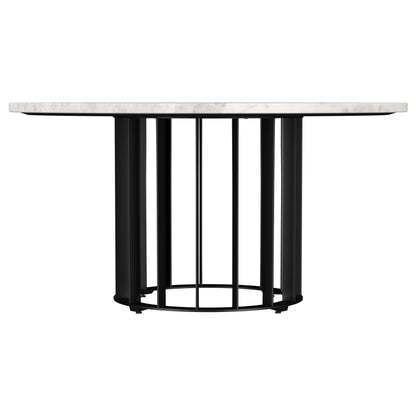 Tenya 3-piece Round Marble Coffee and End Table Set Black