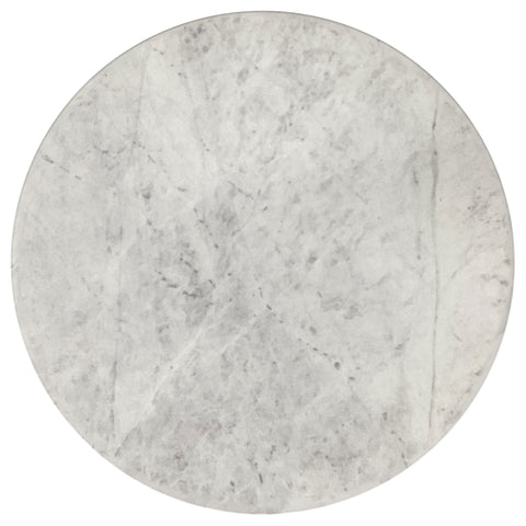 Tenya Round Genuine White Marble Top Coffee Table Black