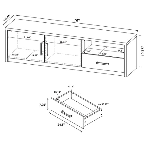 Canton 70-inch 2-door TV Stand Media Console Black