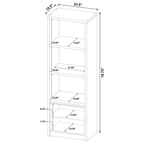 Odafin 3-sheld Media Tower Entertainment Pier Black