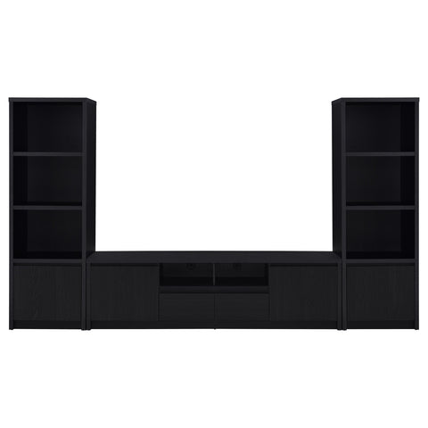 Odafin 3-sheld Media Tower Entertainment Pier Black