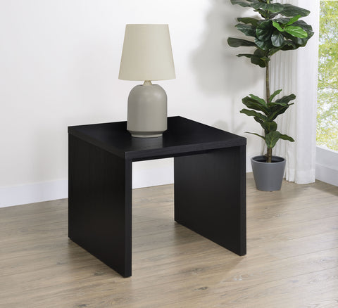 Windrose Engineered Wood Square Side End Table Black