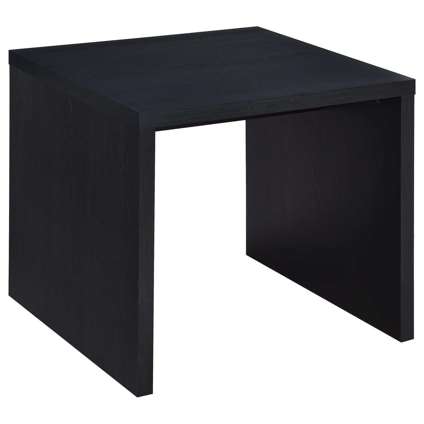 windrose engineered wood square side end table black