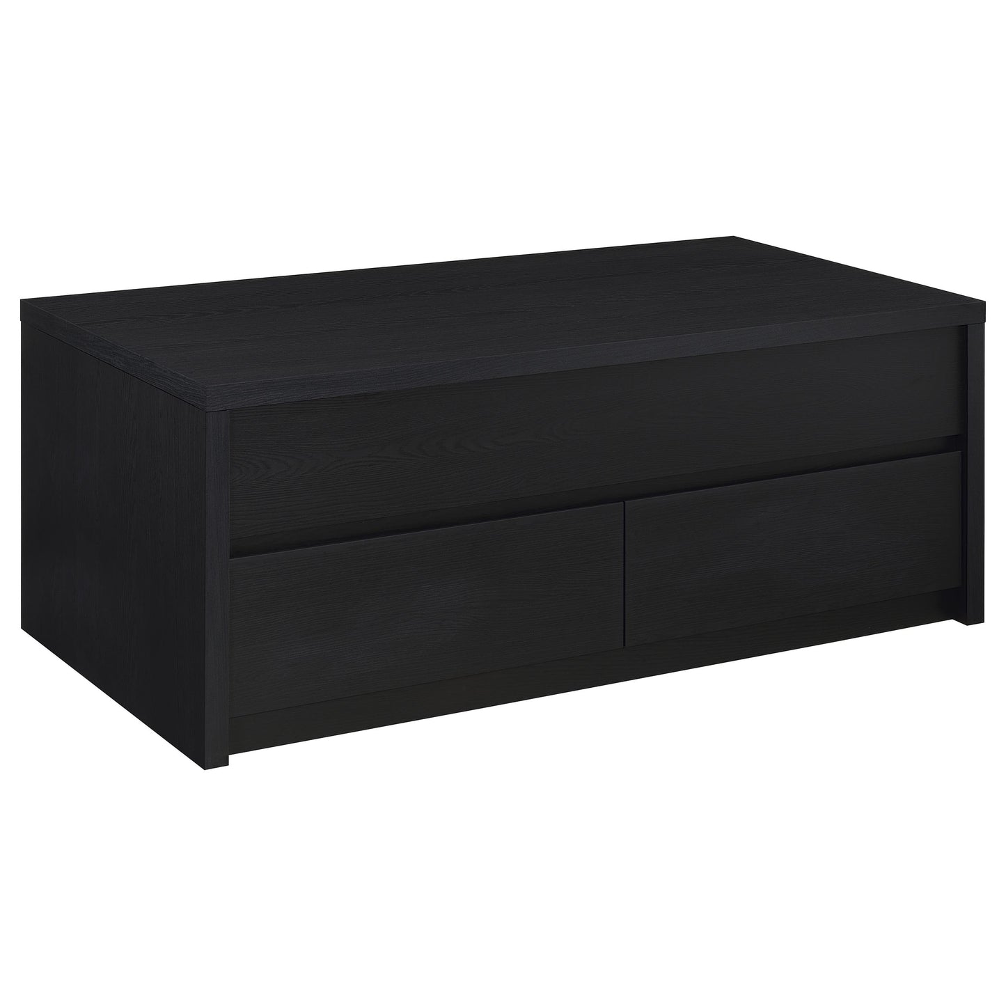 windrose 2-piece lift top coffee table set black