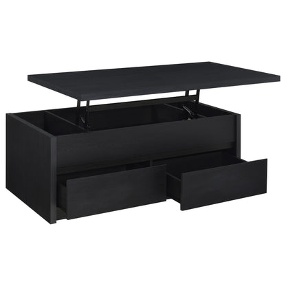 Windrose 2-piece Lift Top Coffee Table Set Black