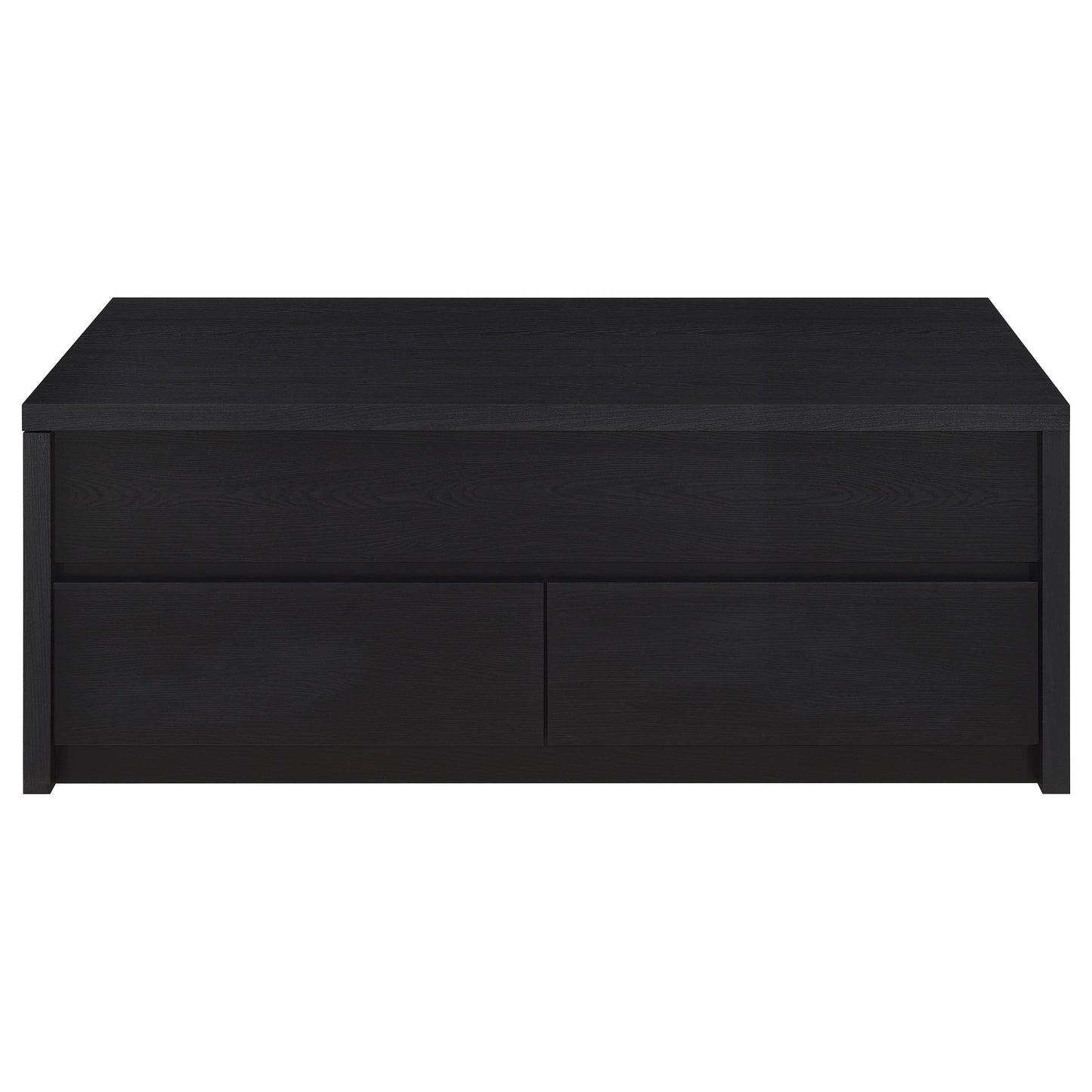 windrose 2-piece lift top coffee table set black