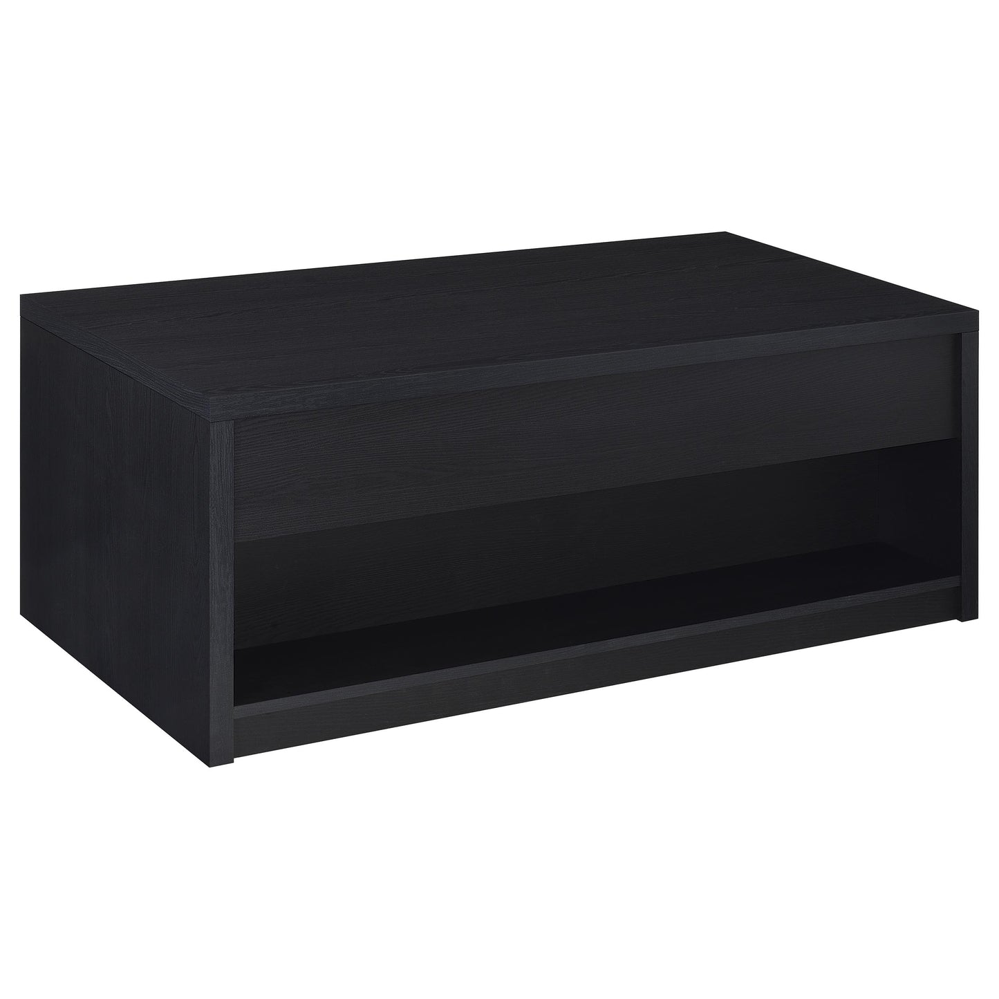 windrose 2-piece lift top coffee table set black