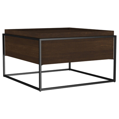 Camie 30-inch Square Mango Wood Coffee Table Dark Brown