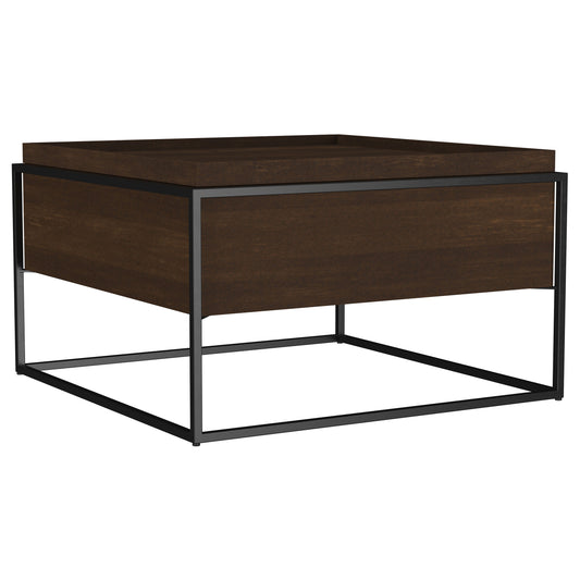 Camie 30-inch Square Mango Wood Coffee Table Dark Brown