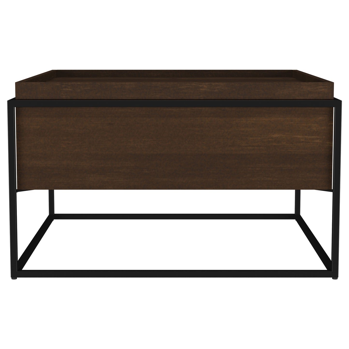camie 30-inch square mango wood coffee table dark brown