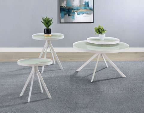 Mckay 3-piece Round Coffee and End Table Set White
