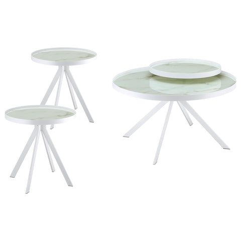 Mckay 3-piece Round Coffee and End Table Set White