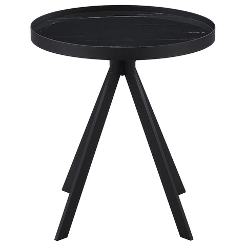 Mckay 2-piece Round Coffee and End Table Set Black