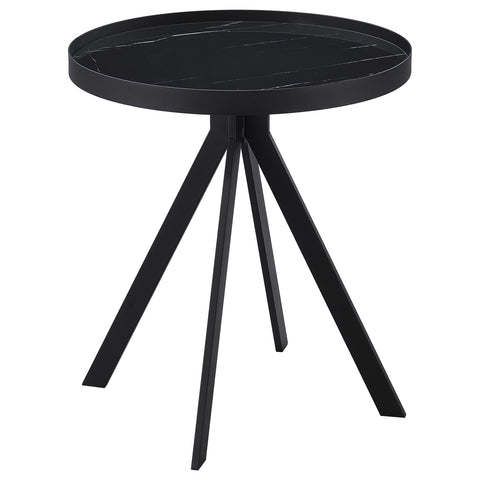 Mckay 3-piece Round Coffee and End Table Set Black