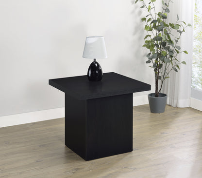 Zayan Square Engineered Laminate End Side Table Black