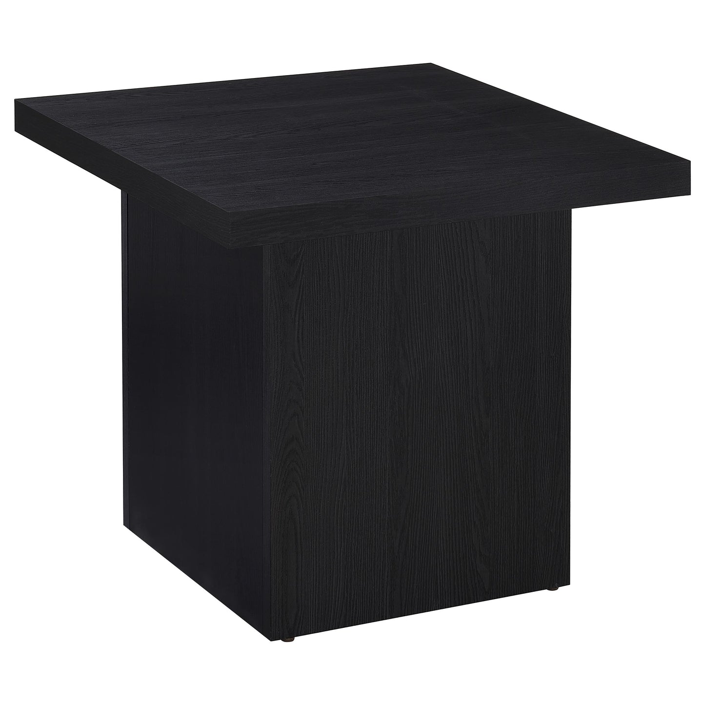 zayan square engineered laminate end side table black