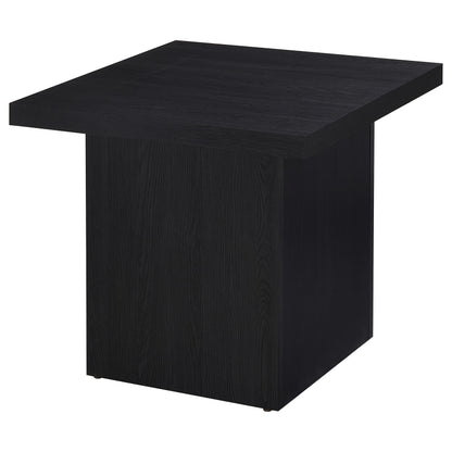 Zayan Square Engineered Laminate End Side Table Black