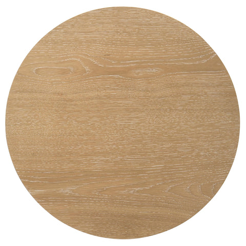 Loomis Round Wood Side End Table with Shelf Light Oak