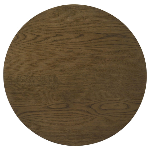 Loomis 22-Inch Round Wood Side End Table with Shelf Brown