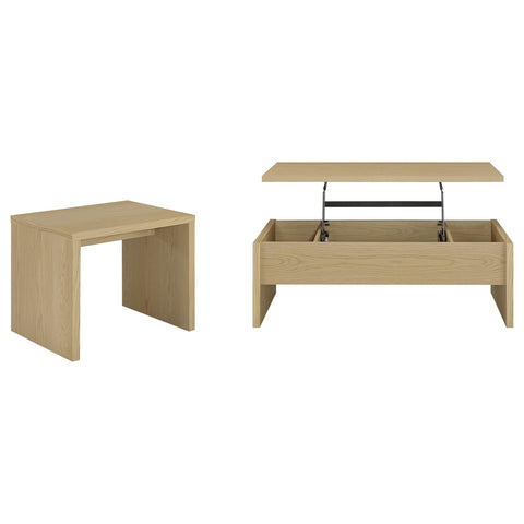 Lawson 2-piece Lift Top Cocktail Coffee Table Set Light Oak