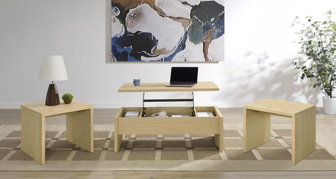 Lawson 3-piece Lift Top Cocktail Coffee Table Set Light Oak