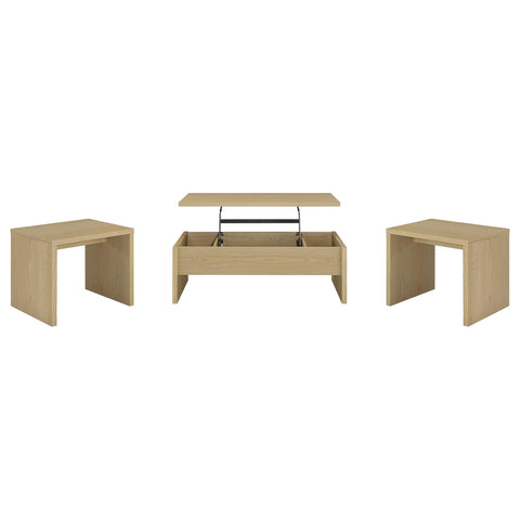 Lawson 3-piece Lift Top Cocktail Coffee Table Set Light Oak