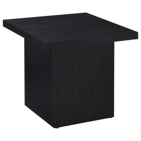 Rocco 2-piece Square Cocktail Coffee End Table Set Black